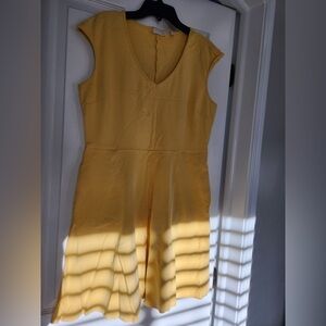 Yellow New York & Company Sleeveless Dress with pockets